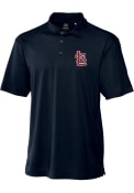 St Louis Cardinals Cutter and Buck Drytec Genre Textured Polo Shirt - Navy Blue