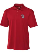 St Louis Cardinals Cutter and Buck Drytec Genre Textured Polo Shirt - Red