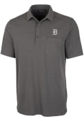 Detroit Tigers Cutter and Buck Advantage Pocket Polo Shirt - Grey