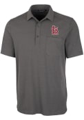 St Louis Cardinals Cutter and Buck Advantage Pocket Polo Shirt - Grey