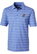 Kansas Jayhawks Cutter and Buck Forge Heathered Stripe Polo Shirt - Blue