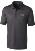 Illinois State Redbirds Cutter and Buck Pike Mini Pennant Print Stretch Polos Shirt - Black