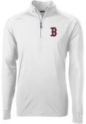 Boston Red Sox Cutter and Buck Adapt Eco Knit 1/4 Zip Pullover - White
