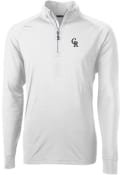 Colorado Rockies Cutter and Buck Adapt Eco Knit 1/4 Zip Pullover - White