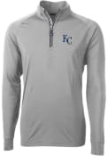 Kansas City Royals Cutter and Buck Adapt Eco Knit 1/4 Zip Pullover - Grey