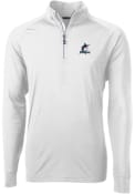 Miami Marlins Cutter and Buck Adapt Eco Knit 1/4 Zip Pullover - White
