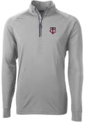 Minnesota Twins Cutter and Buck Adapt Eco Knit 1/4 Zip Pullover - Grey
