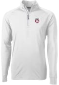 Minnesota Twins Cutter and Buck Adapt Eco Knit 1/4 Zip Pullover - White