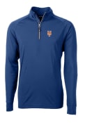 New York Mets Cutter and Buck Adapt Eco Knit 1/4 Zip Pullover - Blue