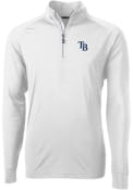 Tampa Bay Rays Cutter and Buck Adapt Eco Knit 1/4 Zip Pullover - White