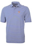 New York Mets Cutter and Buck Virtue Eco Pique Stripe Polo Shirt - Blue