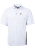 Pittsburgh Pirates Cutter and Buck Virtue Eco Pique Tile Polo Shirt - White