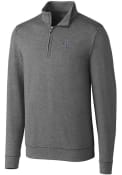 Colorado Rockies Cutter and Buck Shoreline Heathered 1/4 Zip Pullover - Charcoal
