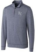 Kansas City Royals Cutter and Buck Shoreline Heathered 1/4 Zip Pullover - Navy Blue