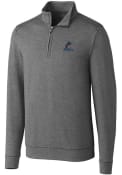 Miami Marlins Cutter and Buck Shoreline Heathered 1/4 Zip Pullover - Charcoal