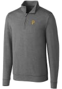 Pittsburgh Pirates Cutter and Buck Shoreline Heathered 1/4 Zip Pullover - Charcoal