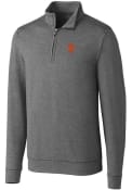 San Francisco Giants Cutter and Buck Shoreline Heathered 1/4 Zip Pullover - Charcoal