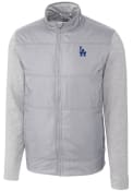 Los Angeles Dodgers Cutter and Buck Stealth Hybrid Quilted Full Zip Jacket - Grey