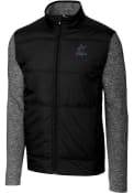Miami Marlins Cutter and Buck Stealth Hybrid Quilted Full Zip Jacket - Black