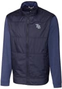 Tampa Bay Rays Cutter and Buck Stealth Hybrid Quilted Full Zip Jacket - Navy Blue