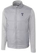 Texas Rangers Cutter and Buck Stealth Hybrid Quilted Full Zip Jacket - Grey