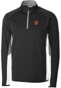 Baltimore Orioles Cutter and Buck Traverse Colorblock 1/4 Zip Pullover - Black