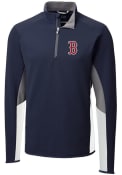Boston Red Sox Cutter and Buck Traverse Colorblock 1/4 Zip Pullover - Navy Blue