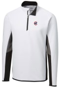 Chicago Cubs Cutter and Buck Traverse Colorblock 1/4 Zip Pullover - White