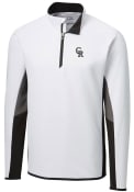 Colorado Rockies Cutter and Buck Traverse Colorblock 1/4 Zip Pullover - White