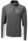 Kansas City Royals Cutter and Buck Traverse Colorblock 1/4 Zip Pullover - Grey