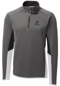 Miami Marlins Cutter and Buck Traverse Colorblock 1/4 Zip Pullover - Grey