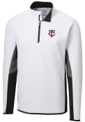 Minnesota Twins Cutter and Buck Traverse Colorblock 1/4 Zip Pullover - White