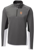 New York Mets Cutter and Buck Traverse Colorblock 1/4 Zip Pullover - Grey