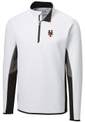 New York Mets Cutter and Buck Traverse Colorblock 1/4 Zip Pullover - White