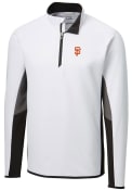 San Francisco Giants Cutter and Buck Traverse Colorblock 1/4 Zip Pullover - White