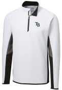 Tampa Bay Rays Cutter and Buck Traverse Colorblock 1/4 Zip Pullover - White
