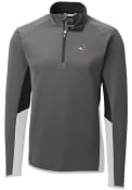 Toronto Blue Jays Cutter and Buck Traverse Colorblock 1/4 Zip Pullover - Grey