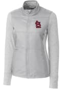 St Louis Cardinals Womens Cutter and Buck Stealth Hybrid Quilted Light Weight Jacket - Grey