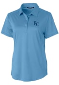 Kansas City Royals Womens Cutter and Buck Prospect Textured Polo Shirt - Light Blue