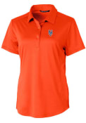 New York Mets Womens Cutter and Buck Prospect Textured Polo Shirt - Orange