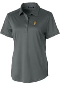 Pittsburgh Pirates Womens Cutter and Buck Prospect Textured Polo Shirt - Grey