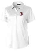 Boston Red Sox Womens Cutter and Buck Prospect Textured Polo Shirt - White