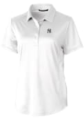 New York Yankees Womens Cutter and Buck Prospect Textured Polo Shirt - White