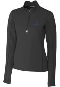 Miami Marlins Womens Cutter and Buck Traverse 1/4 Zip Pullover - Black