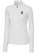 Miami Marlins Womens Cutter and Buck Traverse 1/4 Zip Pullover - White