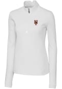 New York Mets Womens Cutter and Buck Traverse 1/4 Zip Pullover - White
