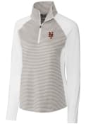 New York Mets Womens Cutter and Buck Forge Tonal Stripe Pullover - White
