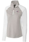 Toronto Blue Jays Womens Cutter and Buck Forge Tonal Stripe Pullover - White