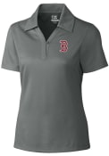 Boston Red Sox Womens Cutter and Buck Drytec Genre Textured Polo Shirt - Grey