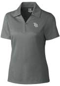 Tampa Bay Rays Womens Cutter and Buck Drytec Genre Textured Polo Shirt - Grey